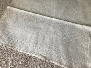 Rare Vintage 1945 Towel From Biltmore Hotel In Los Angeles