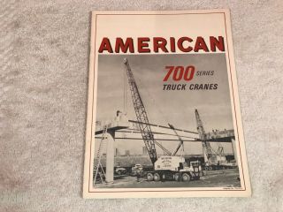 Rare 1960s American Hoist 700 Truck Crane Dealer Sales Brochure 15 Page