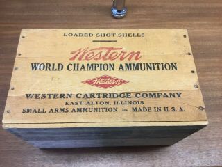 Antique Wooden 12ga Ammunition Western Cartridge Co X