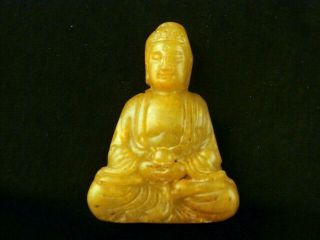 Chinese Jade Hand Carved Buddha Little Statue Q239