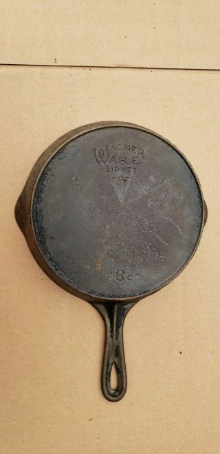 Vtg Wagner Ware Sidney O 6 C Cast Iron Skillet Pan Heat Ring Usa Antique Flat
