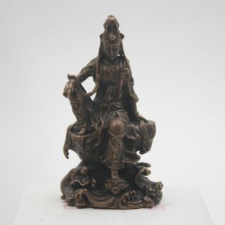 Real Best Copper Vintage Bless Lucky Special Kwan - Yin观音 Statue 31 19 55mm