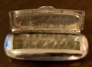 Vintage Sterling Silver Snuff Case With Hinged Lid,  Small