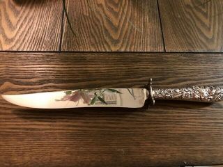 Sterling Silver Ss S.  Kirk & Son Repousse Large Carving/cake Knife