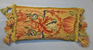 Aubusson Tapestry Pillow With Tassels