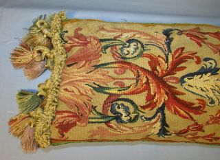 AUBUSSON TAPESTRY PILLOW WITH TASSELS 2