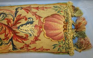 AUBUSSON TAPESTRY PILLOW WITH TASSELS 3