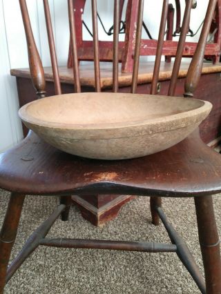 Primitive Wooden Mixing Bowl Kitchen Tool C.  19th Century