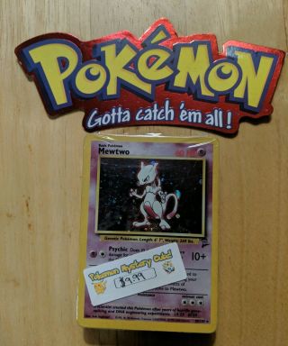 Pokemon English Mystery Cube Mewtwo 10/130 Base Set 2 Holo 50 Cards