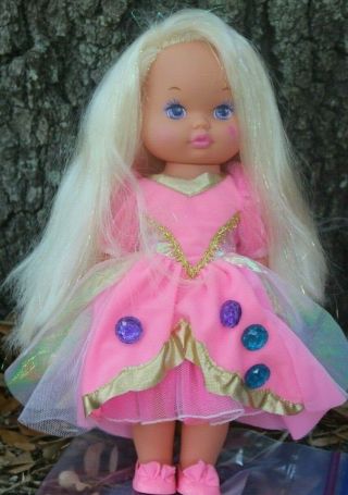Vintage Mattel 1988 Lil Miss Magic Jewels Doll 1980s Pink Dress