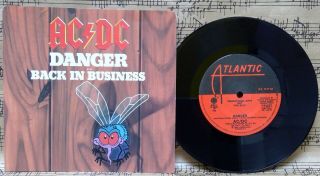 Ac/dc 7 " Danger 1985 Atlantic Records Canada Rare Promo 45rpm & Picture Sleeve