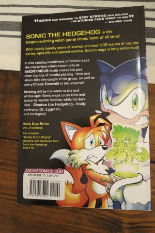 SONIC SAGA SERIES 2 TPB ORDER FROM CHAOS VERY RARE ARCHIE OOP 2