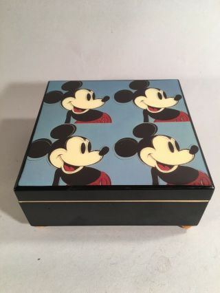 Vintage Andy Warhol Mickey Mouse Linden Music Box 1995 Mickey Mouse Club March