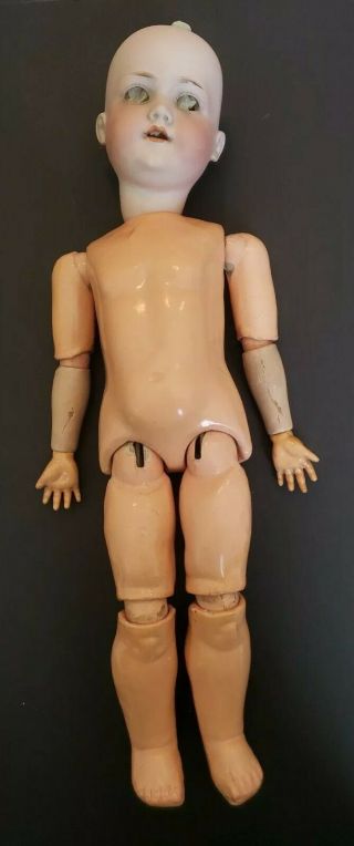 Vtg Armand Marseille Bisque Doll 390 22 " No Eyes,  1 Broken Tooth,  Great Body