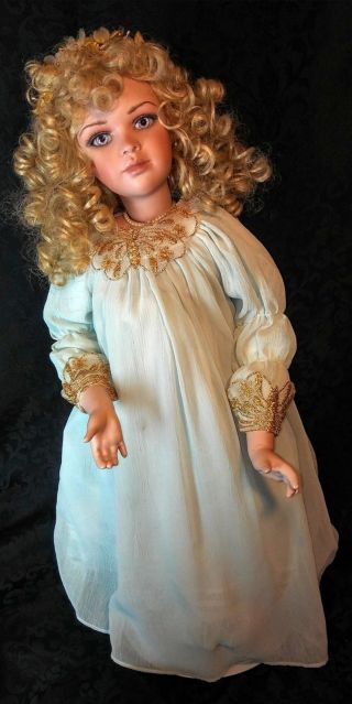 Rare 1998 Jan Mclean Limited Edition Porcelain/cloth " Guardian Angel " 22 " Doll