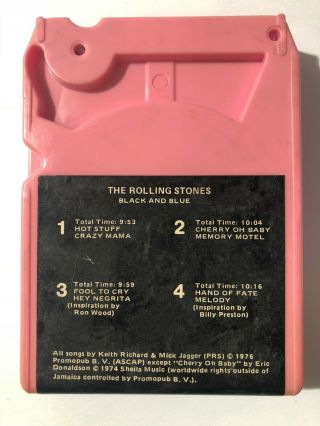 The Rolling Stones Black And Blue Rare RSC TP 79104 8 Track Cartridge Tape 3