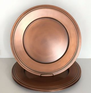 Pottery Barn Harvest Copper Charger 13.  5 " Diameter Set Of 4 At Pb Rare