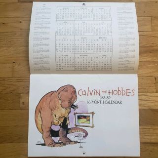 Vintage Calvin And Hobbes 1988 - 89 16 Month Calendar Rare HTF Bill Waterson 2