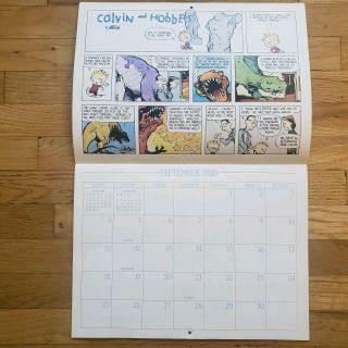 Vintage Calvin And Hobbes 1988 - 89 16 Month Calendar Rare HTF Bill Waterson 3