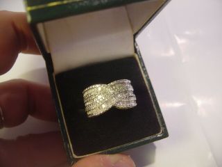 Magnificent Diamond Ring - 1.  5 Carat - Solid Silver - Gold Plated Was £600 Size L Rare