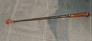 Vintage Antique Leather Wrapped Horse Riding Crop Whip