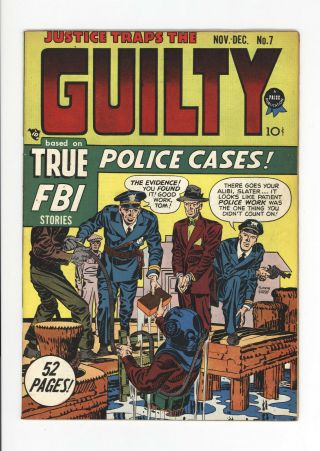 Justice Traps The Guilty 7 - Rare,  - Simon & Kirby Cover & Art 1948