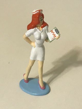 Rare 1987 Disney Jessica Roger Rabbit Rn Nurse Pvc Toy Figure Cake Topper 3.  5”
