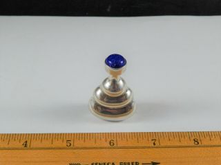 Vintage Taxco Mexico Sterling Silver Blue Lapis Perfume Elixer Bottle Flask Th88