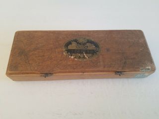 Antique Vintage Wood Cigar Box Terrno Claro 50 Iiniverso Rare Germany ?