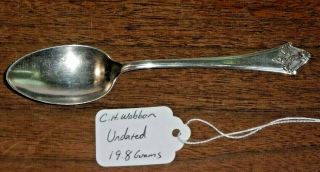 Antique Sterling Silver Tea Spoon 5 3/4 " Engraved " C H Wasson " 19.  8 Grams