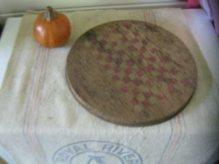 Antique Early Primitive Round Wood Gameboard