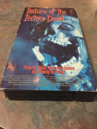 Return Of The Living Dead - Hemdale Home Video (vhs,  1991) Rare Cover
