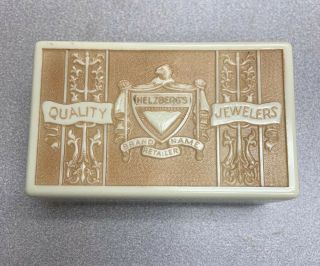 Vintage Antique Art Deco Celluloid Double Ring Box Helzbergs Quality Jewelers