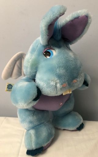 Vintage Wuzzles Hoppopotamus 1985 Hasbro Blue Stuffed Plush Hippo Bunny Animal