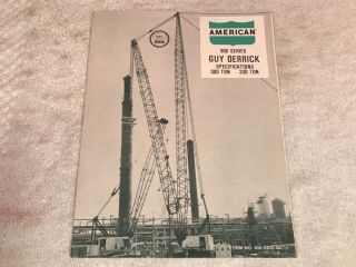 Rare 1960s American Hoist Guy Derrick 900 Crane Dealer Sales Brochure