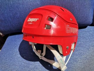 Rare Red Vintage Cooper Sk 600 S Hockey Helmet Size Small