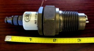Antique Brass & Porcelain Asko “775” Spark Plugs Patent Date 10 - 25 - 1921