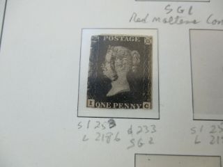 Uk Stamps: 1d Penny Black Imperf - Rare (g55)