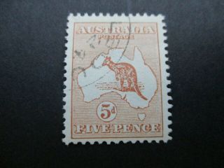 Kangaroo Stamps: 5d Brown 1st Watermark Cto - Exceptionally Rare (d148)