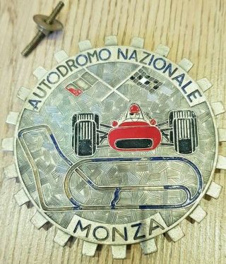 Autodromo Nazionale Monza Vintage Car Grille Badge F1 Racing Italy Very Rare