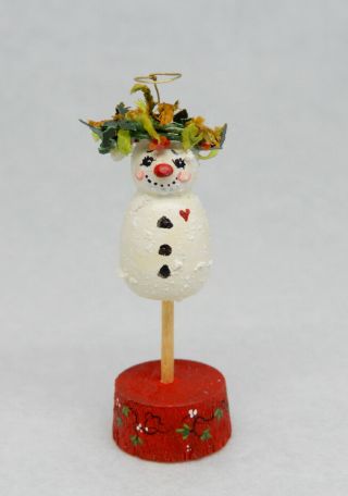 Vintage Karen Markland Christmas Snowman - Artisan Dollhouse Miniature 1:12