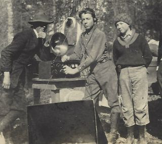 Vintage Photo Radio Guglielmo Marconi Look Alike Boy Scouts Antique Camping Gear