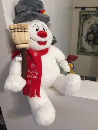 Euc Build A Bear 19 " Frosty The Snowman Light Up Scarf Christmas Display Only