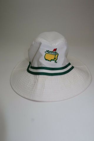 Rare Augusta National Masters Pga Golf Bucket Hat White Green Derby L Xl