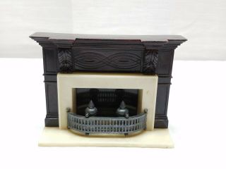 Vintage Renwal Ideal Dollhouse Furniture Fireplace Andirons Fender Guard Toy 50s