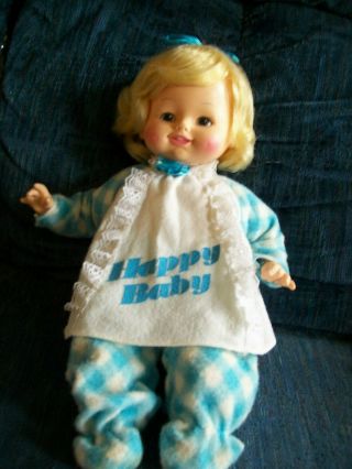 Vintage Horsman Happy Baby Interactive Battery Operated Blonde Doll E484