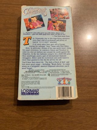 Rare Lorimar 80s The Chipmunk Adventure VHS Alvin & The Chipmunks 3