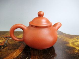Chinese Pottery Teapot W/sign Of Meng Chen/ Vermillion Clay/ Yixing/ 9475