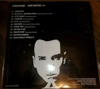 Eminem infinite Vinyl LP RECORD IMPORT CLEAR RARE d12 Slim shady Soul intent 2