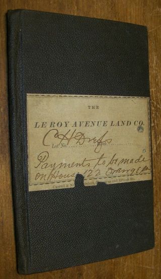 1888 Antique Leroy Avenue Land Co Buffalo Ny Mortgage Ledger Book Ch Drefs